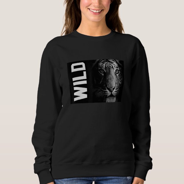 Wild Mountain White Tigers of Bengal Illustration  Sweatshirt (Vorderseite)