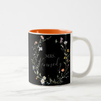 Wild Multicolor Floral Black Mrs. Newlywed Bride
