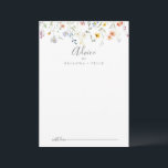 Wild Multicolor Floral Wedding Hinweiskarte<br><div class="desc">Diese vielfarbige, blumengeschmückte Hochzeitsratenkarte ist ideal für eine rustikale Hochzeit. Das Design ist in Aquarellfarbe, Rosa, Rosa, lila, Marinefarben und Weiß elegante Blume mit smaragdgrünen Blätter. Diese Karten sind ideal für Hochzeiten, Brautparty, Babydusche, Graduiertenfest u.v.m. Personalisieren Sie die Karten mit den Namen der Braut und Bräutigam, den Eltern, die Sie...</div>