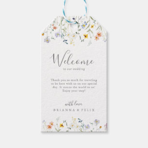 Wild Multicolor Floral Wedding Willkommen Geschenkanhänger
