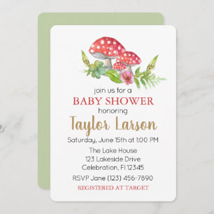 Wild Mushroom Baby Shower Einladung