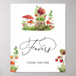 Wild Mushroom Forest Baby Shower Favoriten Poster