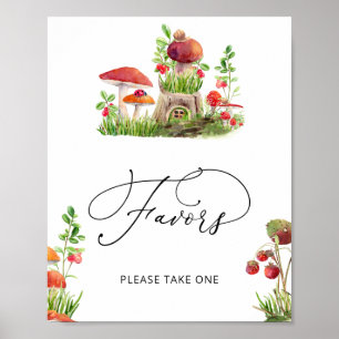 Wild Mushroom Forest Baby Shower Favoriten Poster