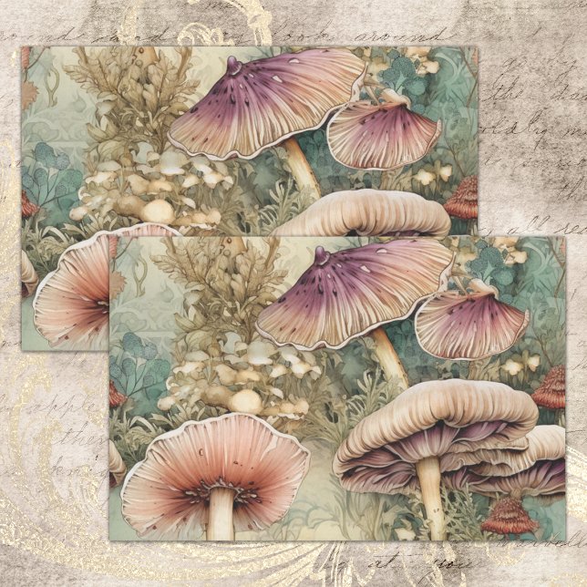WILD MUSHROOM FOREST DECOUPAGE TISSUPAPIER SEIDENPAPIER (WILD MUSHROOM FOREST DECOUPAGE TISSUE PAPER)