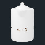 Wild Mushroom Keramik Teapot<br><div class="desc">Wilde Vintage Kunst,  Teekanne aus weißer Keramik. Spaß und niedliches Design Pilze,  Krabbe schleicht sich in Löcher und bleibe weg vom Vogel. Text kann angepasst werden. Wenn Sie etwas Anderes gewollt haben,  passen Sie den Text einfach an. Viel Spaß!</div>