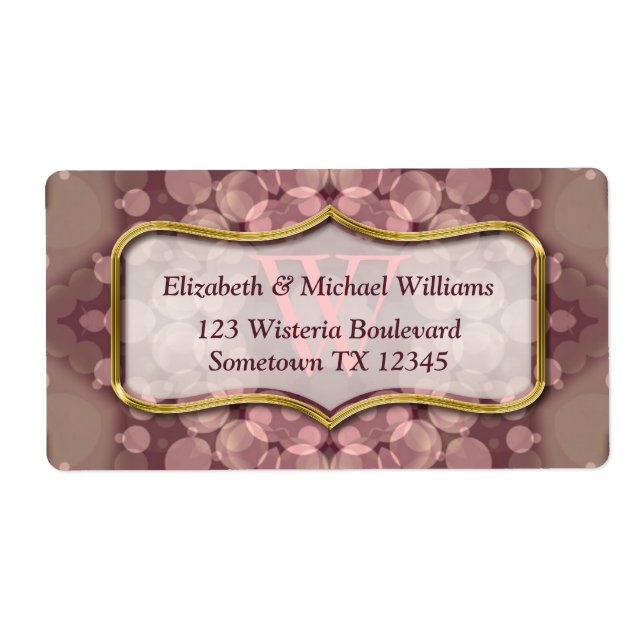 Wild Mushroom Monogram Large Address Labels (Vorne)