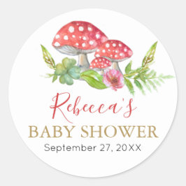 Wild Mushrooms Baby Shower bevorzugt Classic Round Runder Aufkleber