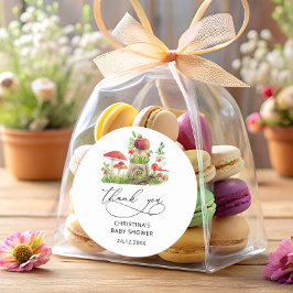 Wild Mushrooms Baby Shower Gefallen Classic Runder Aufkleber
