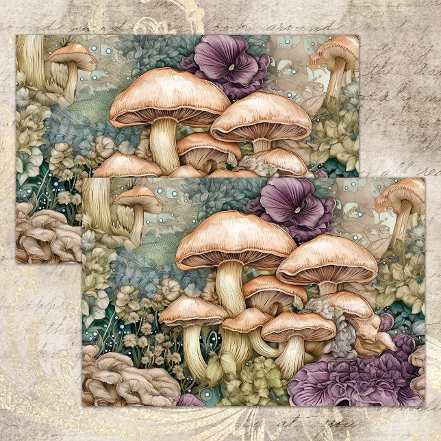 WILD MUSHROOMS DECOUPAGE TISSUPAPIER SEIDENPAPIER (WILD MUSHROOMS DECOUPAGE TISSUE PAPER)