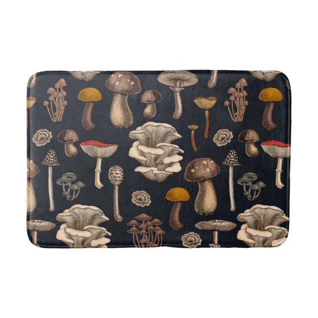 Wild Mushrooms on Grafit Badematte (Vorderseite)