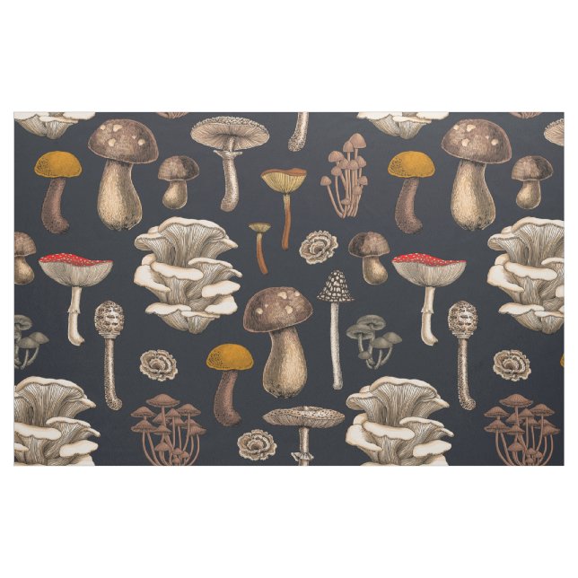 Wild Mushrooms on Grafit Stoff (Fat Quarter (45,7 x 55,9 cm))