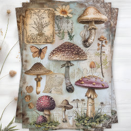 WILD MUSHROOMS POSTER DECOUPAGE TISSUPAPIER SEIDENPAPIER