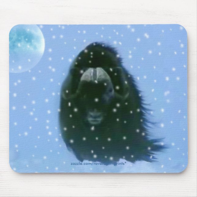 WILD MUSK OX Arctic Animal Wildlife Mousepads (Vorne)