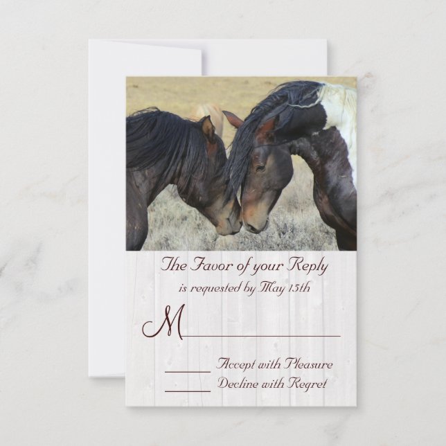 WIld Mustang Horse Wedding RSVP Cards (Vorderseite)