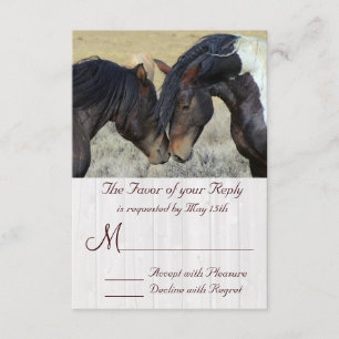 WIld Mustang Horse Wedding RSVP Cards Karte