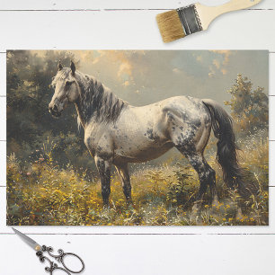Wild-Mustang-Landschaftsmalerei-Dekupage Seidenpapier