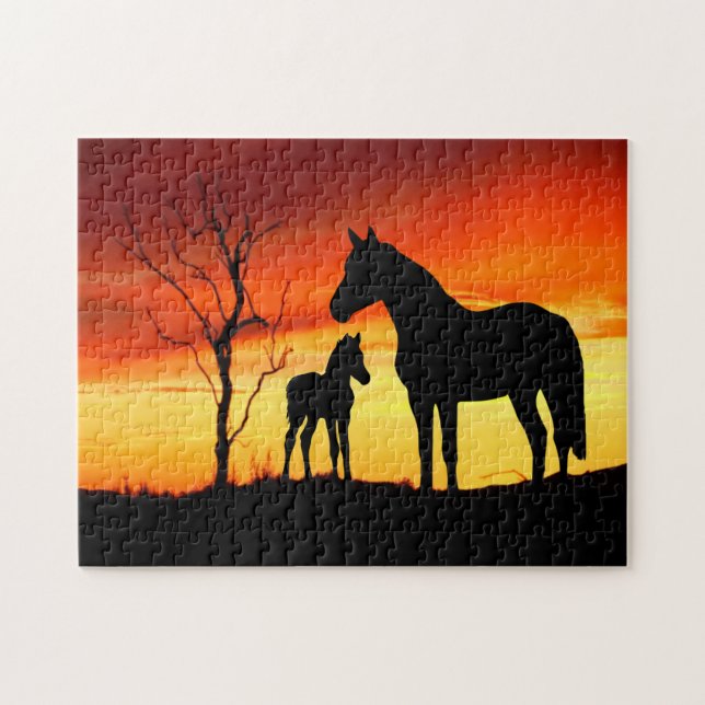 Wild Mustang Mare und Foal Jigsaw Puzzle (Horizontal)