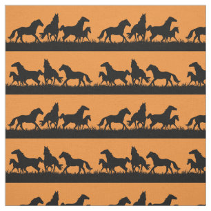 Wild Mustang Silhouetten Stoff