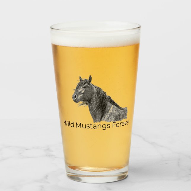 Wild Mustangs Forever Glass Glas (Vorne (Gefüllt))