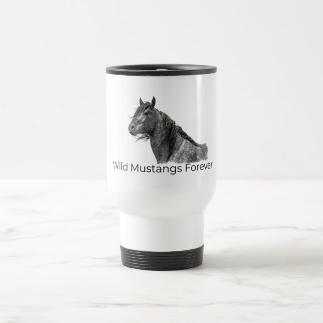 Wild Mustangs Forever Travel Mug Reisebecher (Mittel)