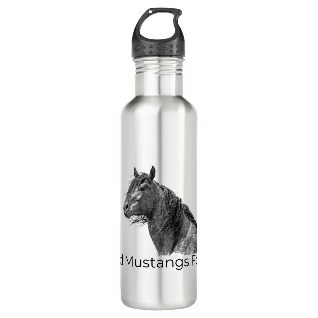 Wild Mustangs Forever Water Flasche Edelstahlflasche (Vorderseite)