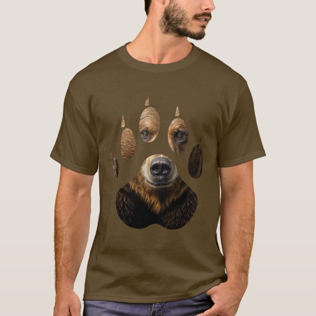 Wild Nature Bären Paw Print T-Shirt (Vorderseite)