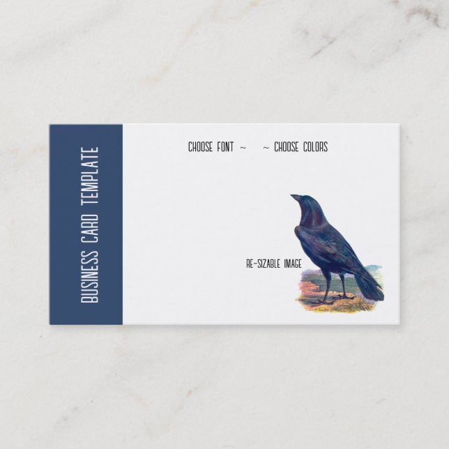 Wild Nature BlackBirds Raven Business Card Visitenkarte (Vorderseite)