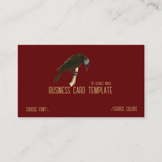 Wild Nature BlackBirds Raven Business Card Visitenkarte (Vorderseite)