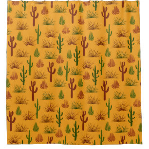 Wild Nature Cactus Bushes Pattern Duschvorhang