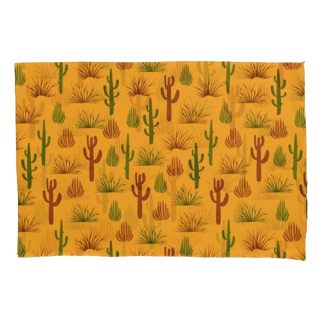 Wild Nature Cactus Bushes Pattern Kissenbezug (Vorderseite)
