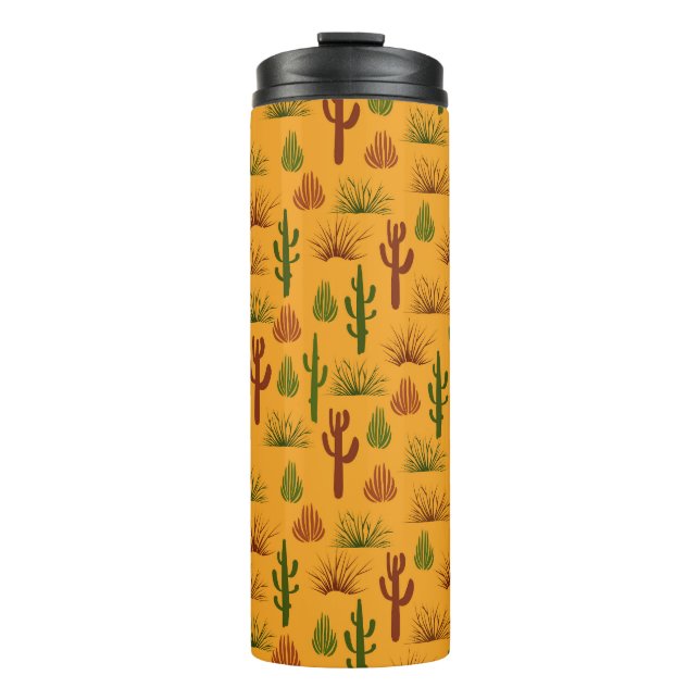 Wild Nature Cactus Bushes Pattern Thermosbecher (Vorderseite)