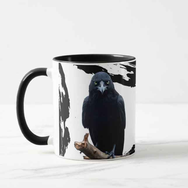 Wild-Nature Crow-Raven-Kaffee-Tasse Tasse (Links)
