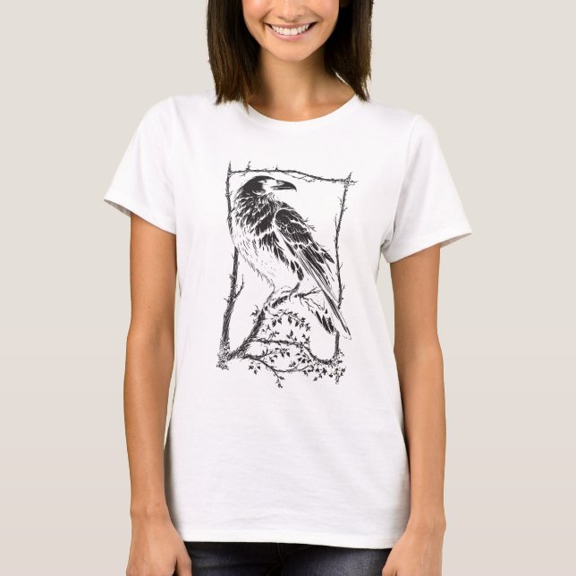 Wild Nature Crow-Raven-Shirt T-Shirt (Vorderseite)