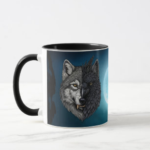 Wild Nature Crow-Raven Wolf Tasse