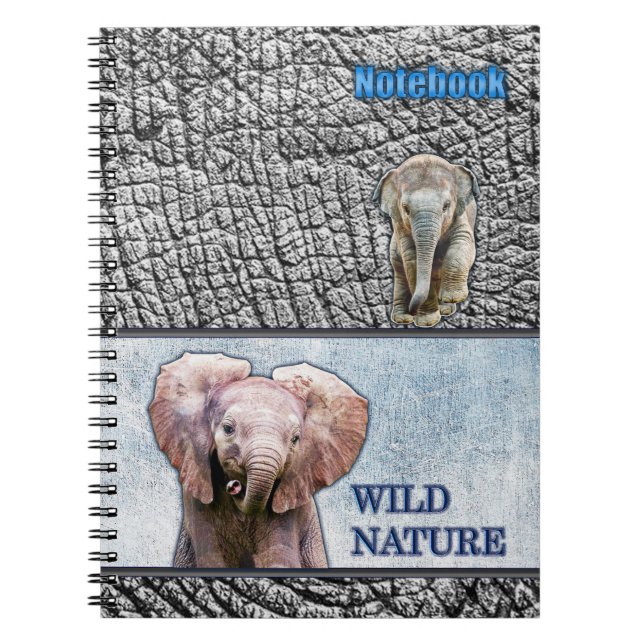 WILD NATURE - ELEPHANT-Entwurfssammlung Notizblock (Vorderseite)