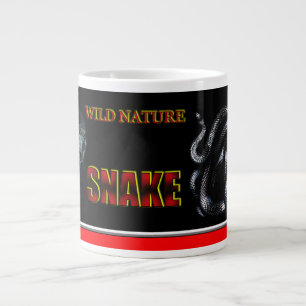 WILD NATURE - schwarze SNAKE-Designkollektion Jumbo-Tasse