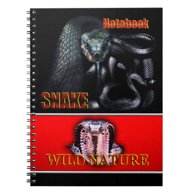 WILD NATURE - schwarze SNAKE-Designkollektion Notizblock (Vorderseite)