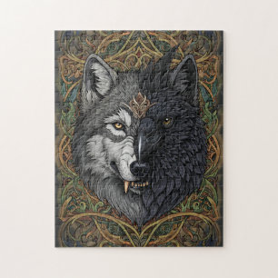 Wild Nature Wolf Crow-Raven Puzzle