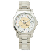 Wild & On Time – Wasserfarben-Wildblumen-Wanduhr