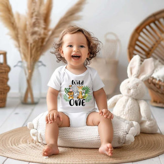 Wild One 1. Geburtstag Baby Niedlich Safari Strampler