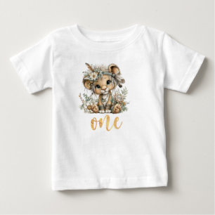 Wild One 1. Geburtstag Boho Löwe Baby T-Shirt