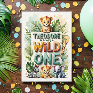 Wild One 1. Geburtstag Einladungskarte - Theodore Einladung