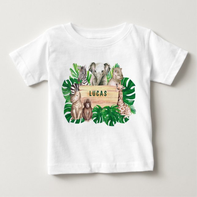 Wild One 1. Geburtstag Jungle Baby T - Shirt (Vorderseite)
