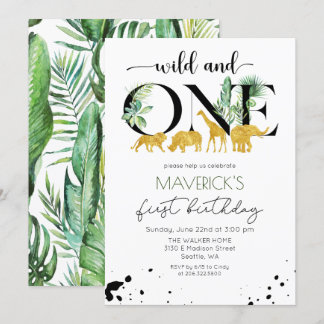 Wild One 1. Geburtstag Jungle Safari Einladung