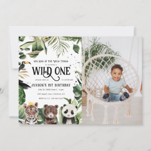 Wild One 1. Geburtstag   König der Dinge Krone Einladung