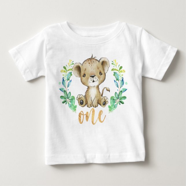Wild One 1. Geburtstag Lion Baby T - Shirt (Vorderseite)