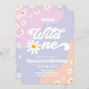 Wild One 1. Geburtstag Party Boho Floral Daisy Einladung