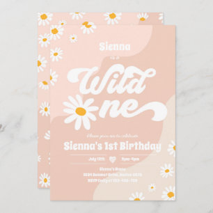 Wild One 1. Geburtstag Party Boho Floral Daisy Einladung