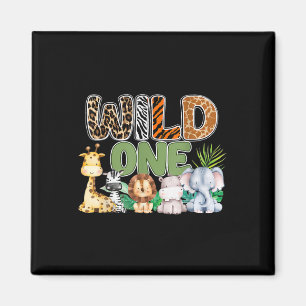 Wild One 1. Geburtstag Safari Familienmatching Magnet