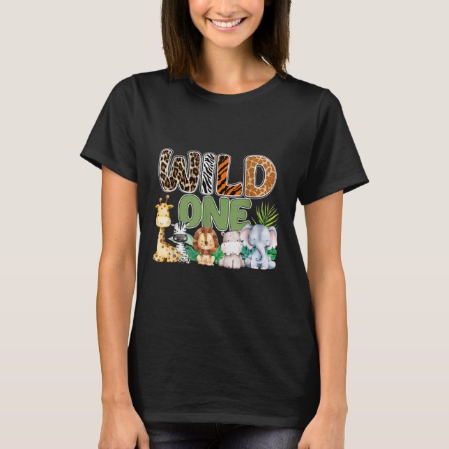 Wild One 1. Geburtstag Safari Familienmatching T-Shirt (Vorderseite)